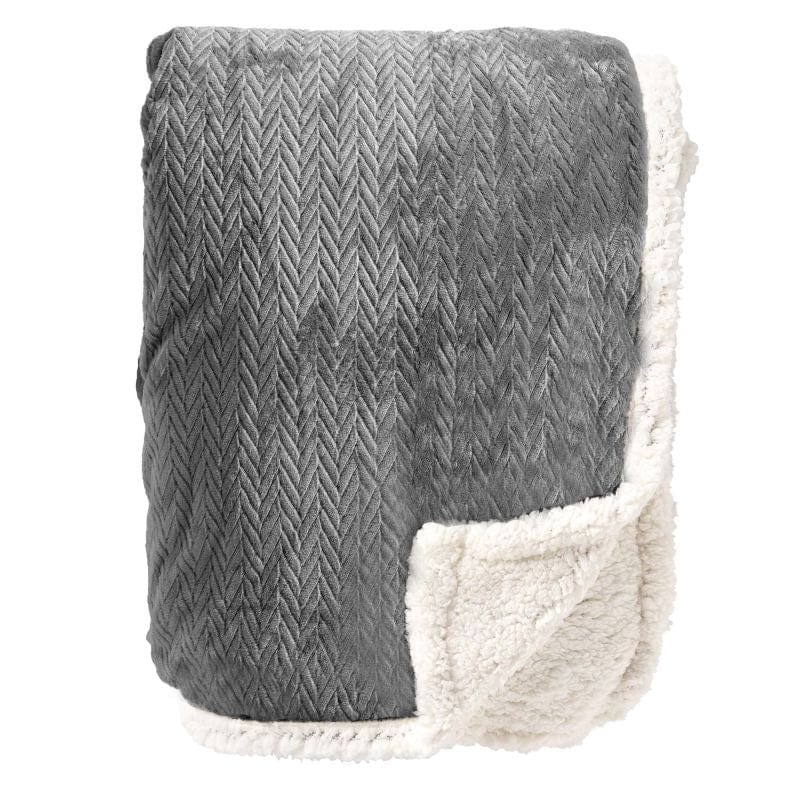 €39.95 Plaid Plaid Deken Fleece BOBBY 150x200 cm Charcoal Gray - Grijs