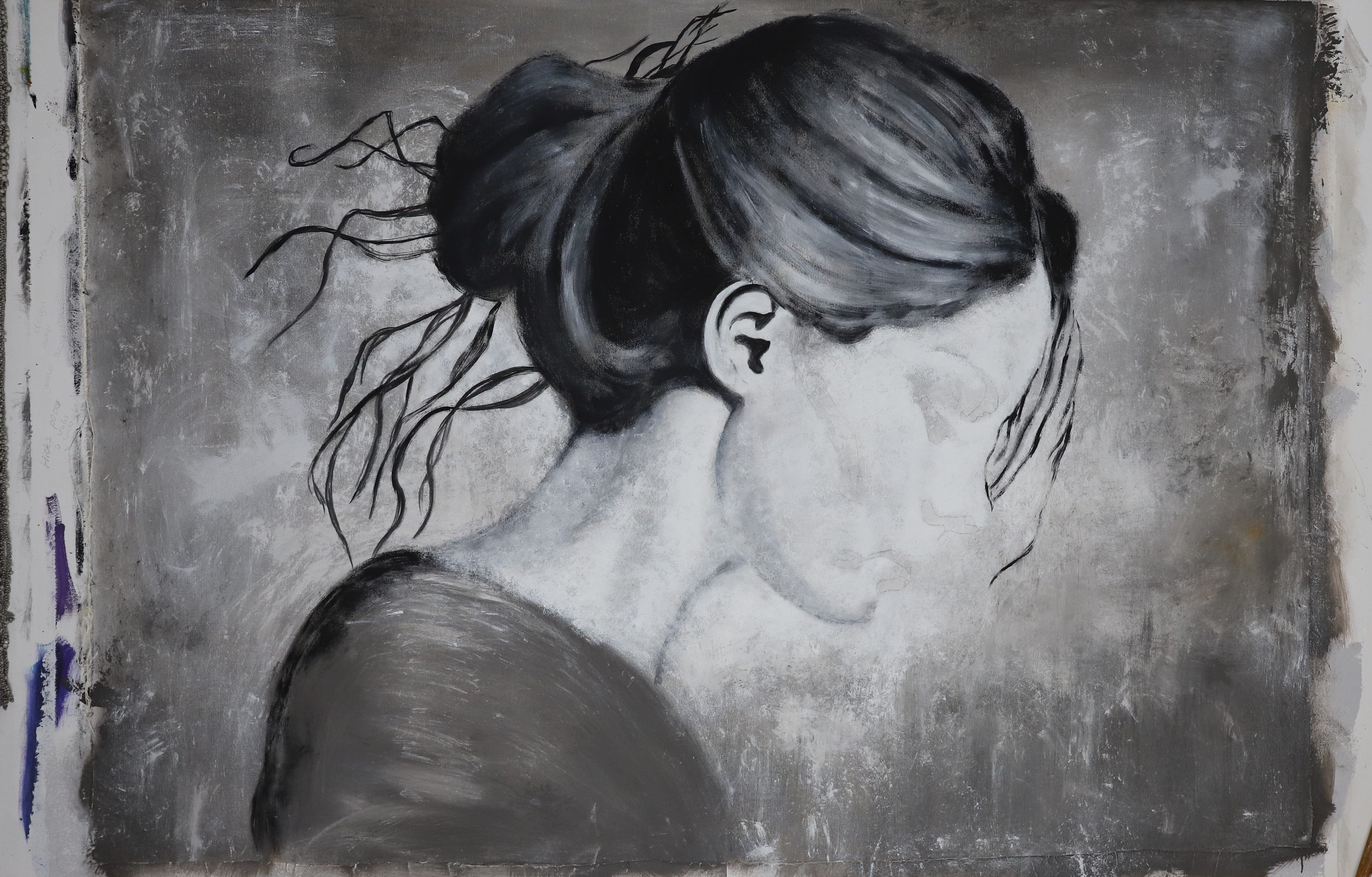 €495,00 schilderij Schilderij Wandkleed Portret Vrouw "Within me"