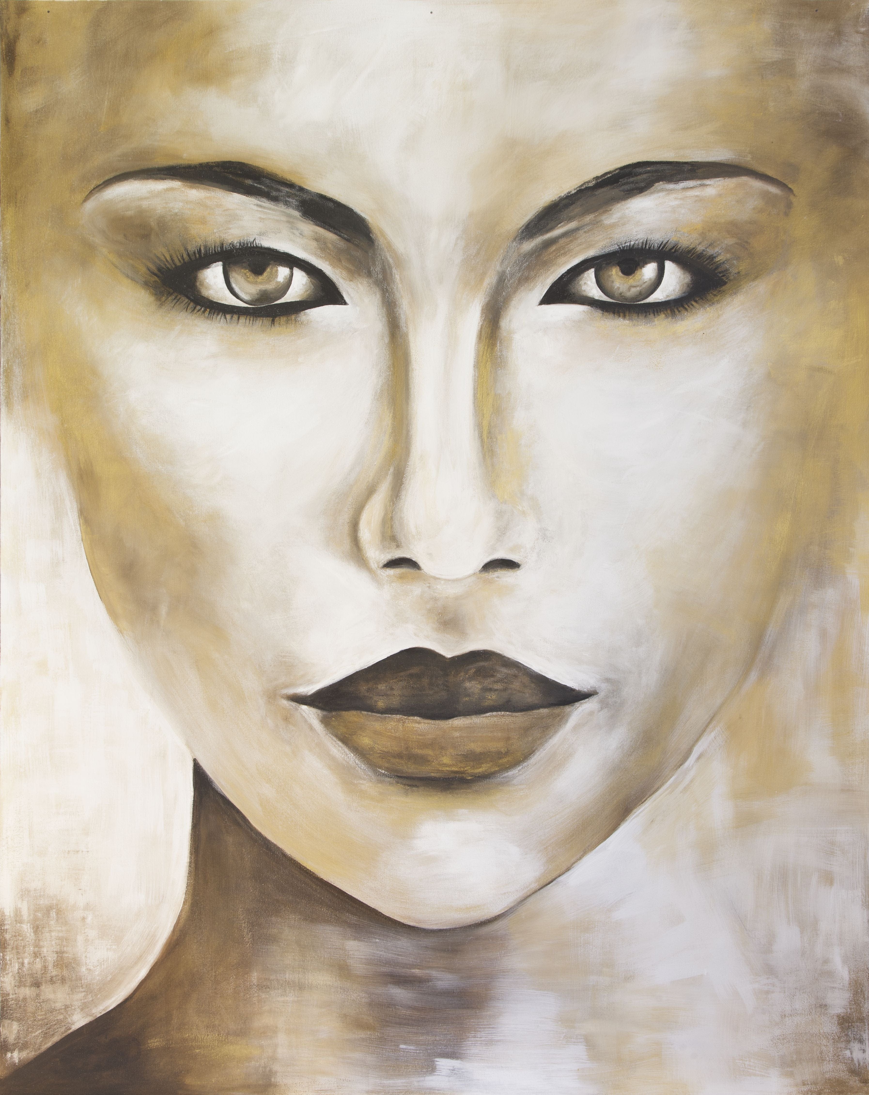 €425,00 Schilderij Vrouw "Golden Face" 170x210cm