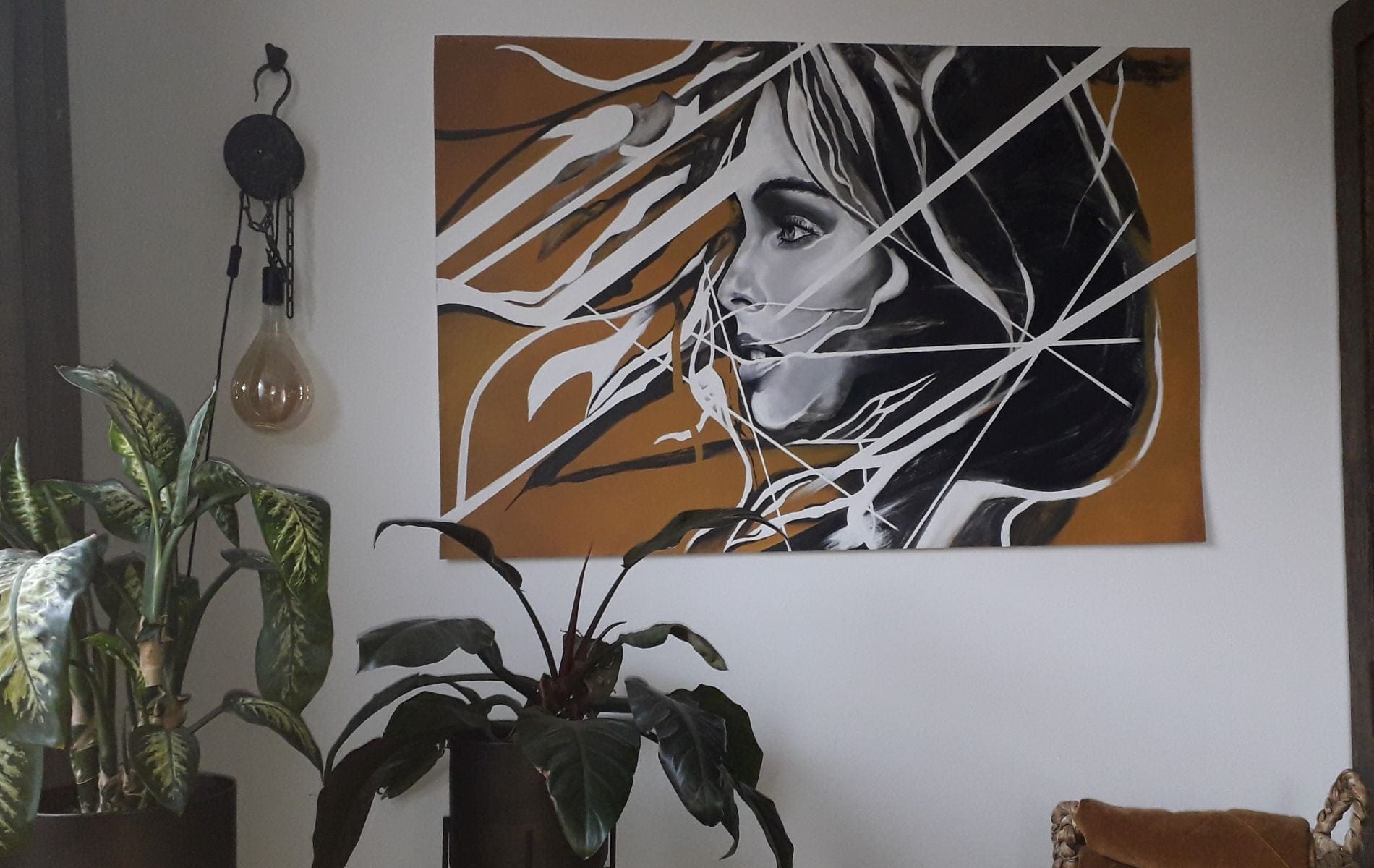 €425,00 Schilderij Vrouw "Striped woman" 210x140cm