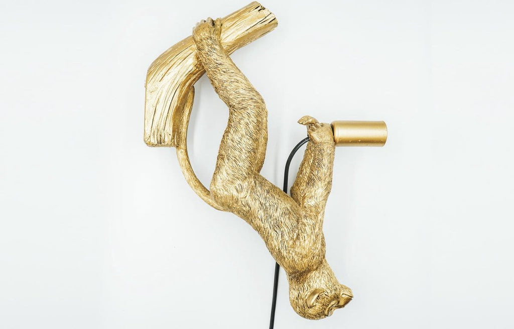 €49,95 Verlichting Hanging Monkey wandlamp goud
